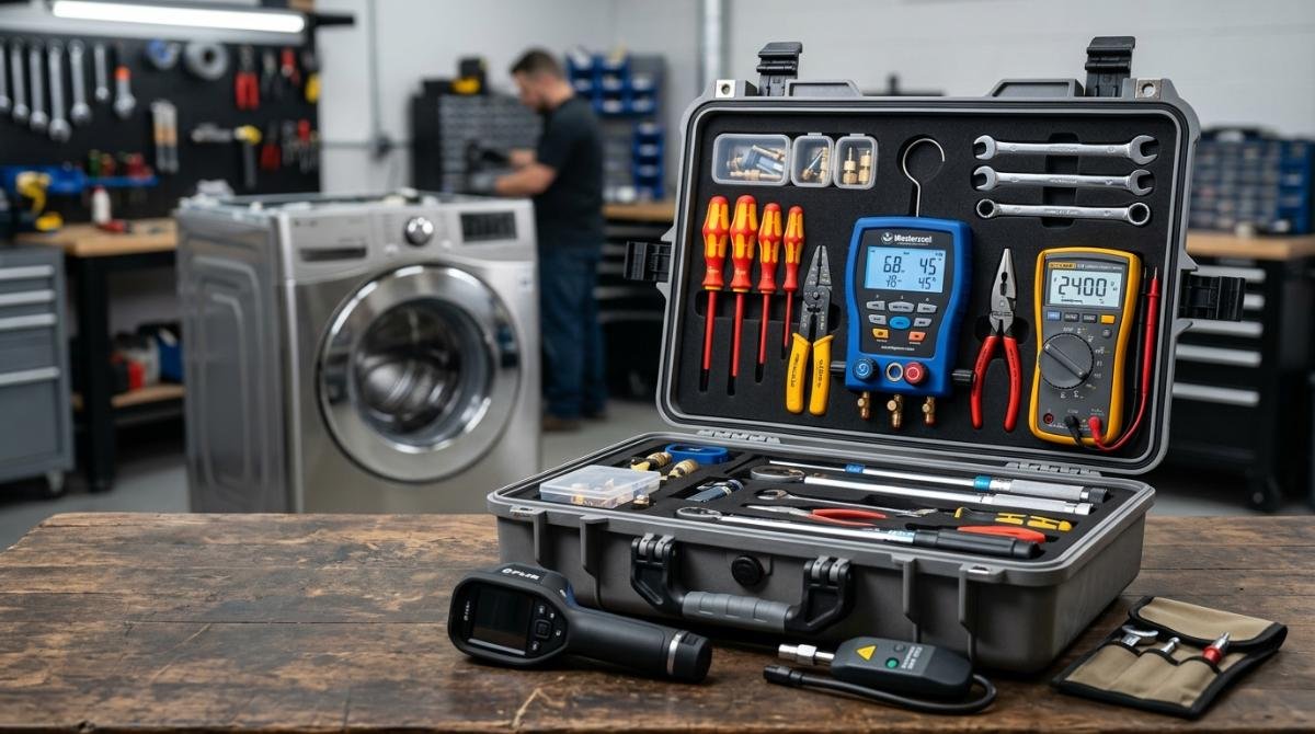 Técnico realizando un servicio de reparación
